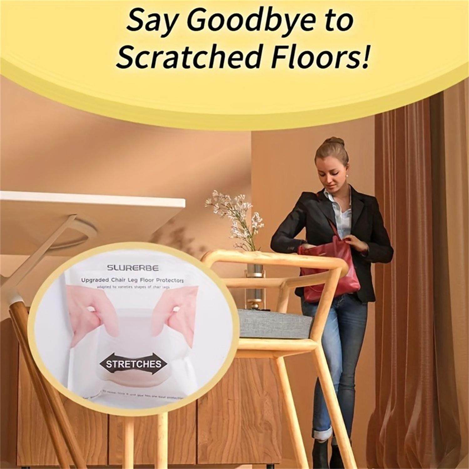 Silicone Chair Leg Protector, 16pcs Clear Round Table Base Cover, Non-slip Felt Pad for Floor Protection