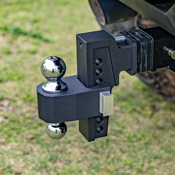 VNN Adjustable Drop Hitch, Dual-Ball(2'', 2-5/16'') Adjustable Hitch, Fits 2-Inch Receiver, 6-10 Inch Drop Hitch, 15,000 LBS GTW-Truck Trailer Hitch, Heavy Duty Solid Ball Mount, Black