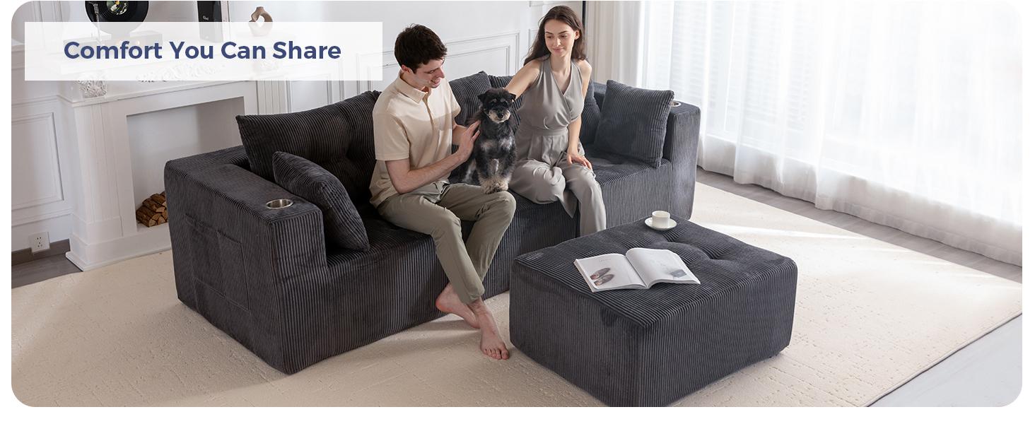 MAXYOYO Modular Sectional Sofa Couch, L Shaped Modern Cloud Couch with 1 Ottoman, Sofa in A Box, Tufted 4-Seat Boneless Sleeper Chair for Living Room, No Assembly Required MAXYOYO Modular Sectional Sofa Couch, L Shaped Modern Cloud Couch with 1 Ottoman, Sofa in A Box, Tufted 4-Seat Boneless Sleeper Chair for Living Room, No Assembly Required