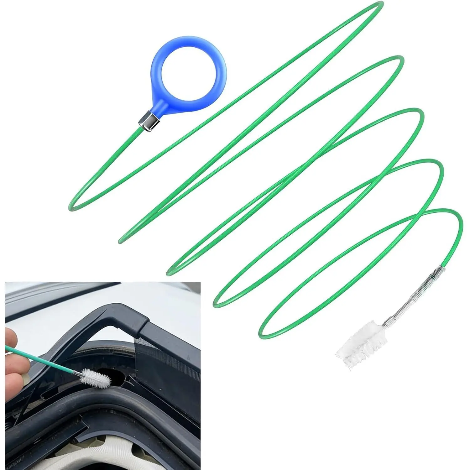 Auto Sunroof Drain Cleaning Tool, 78 Inch Long Flexible Drain Brush Pipe Cleaners for  Sunroof, Sewers, Windshields