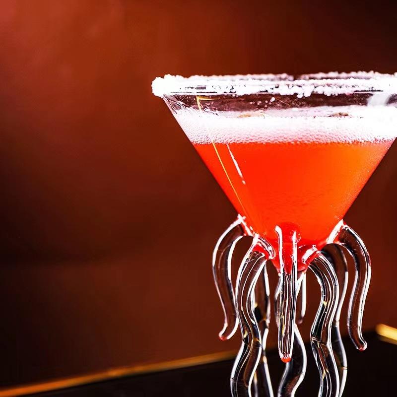 Creative Octopus Cocktail Glass Cup, Unique Aquarium Cup, Jellyfish Cup, Squid Wine Glass, Martini Bar Glass, Stylish Drinkware, Octopus Cocktail Tumbler
