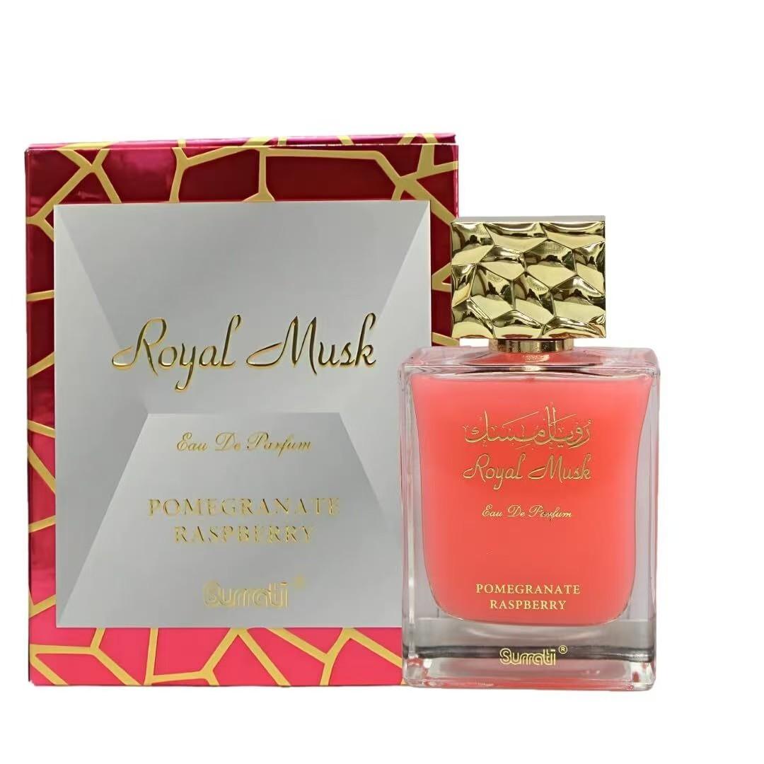 Surrati Royal Musk Pomegranate Raspberry Perfume, 100ML, Fresh Berry Fragrance, Ideal for Women, Spring & Summer, Daily Use, Romantic Scents