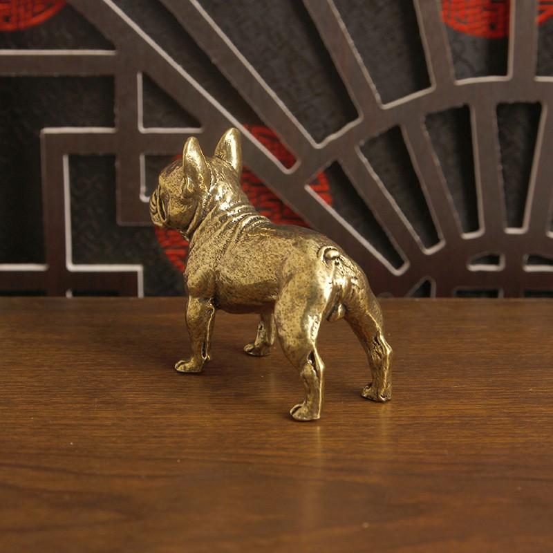 Brass Puppy Figurine Statue, Bull Terrier Metal 3D Model Decorative Item, Solid Vintage Puppy Ornament, Home Decoration Accessory