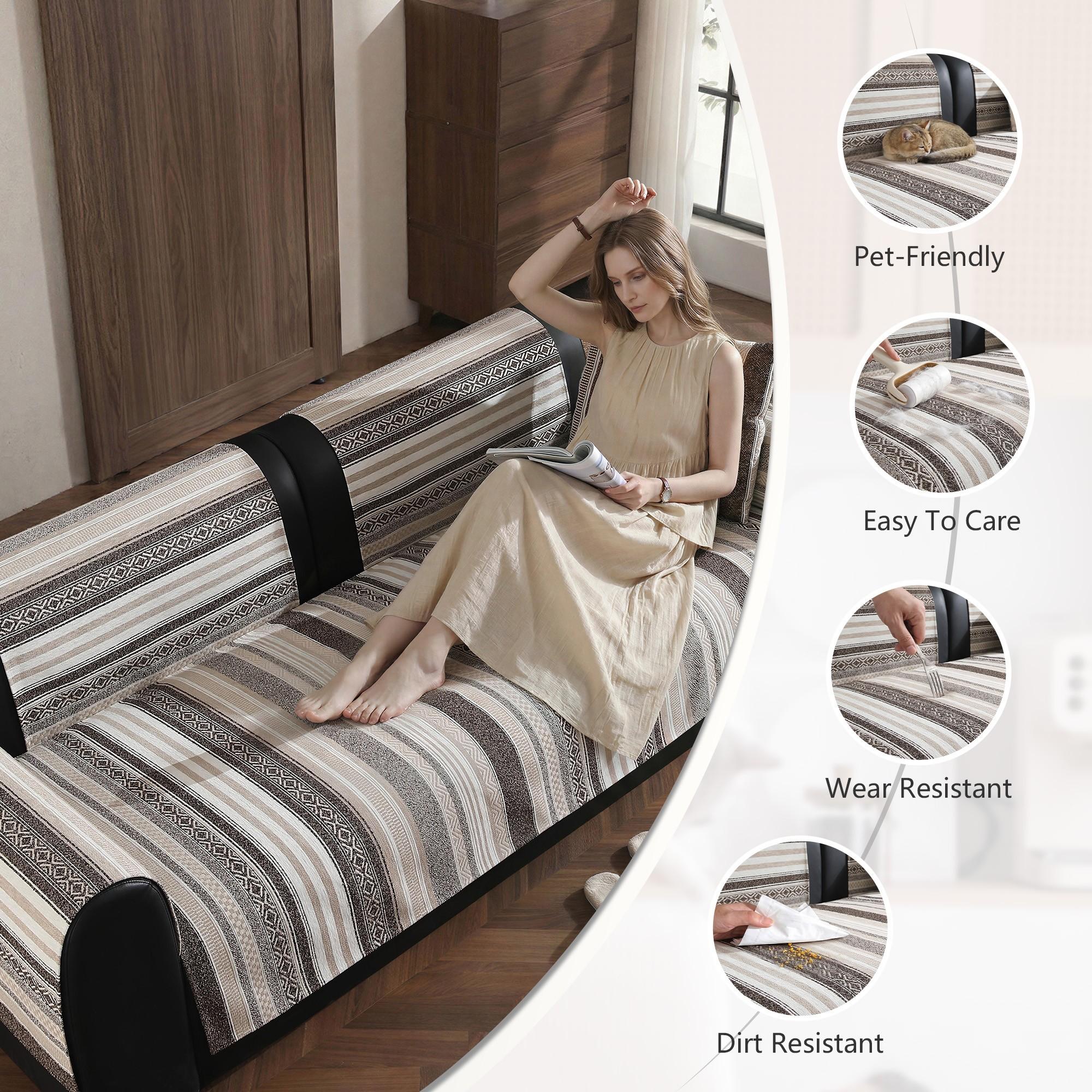 1pc Universal Sofa Pad, Reusable Casual Style, Fits 1-4 Seater Sofas, Non-Slip, Pet-Friendly, Suitable for All Rooms