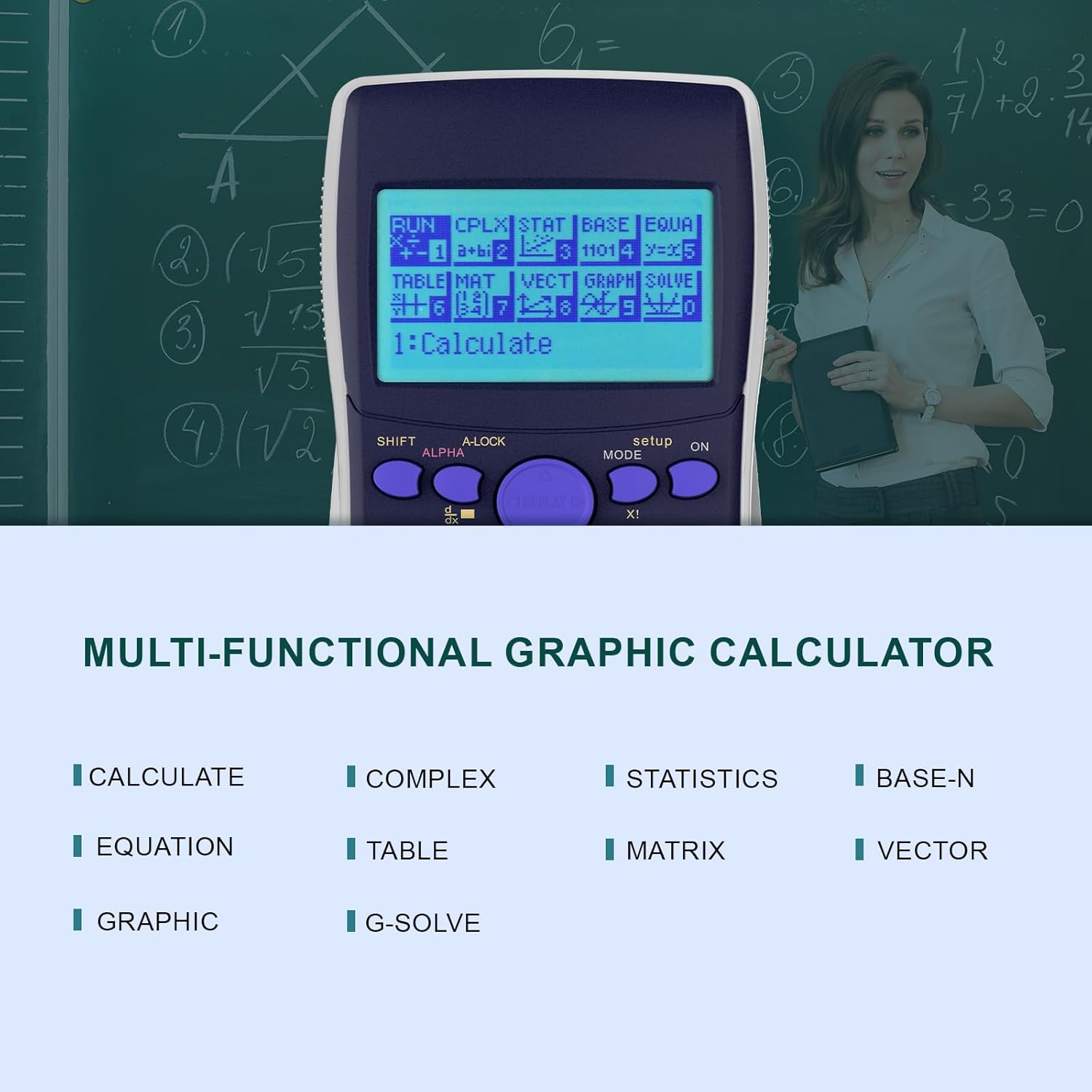 Graphing Calculator, Scientific Calculators 10 Modes /4 Graphing Functions,Desktop Math Calculator for College Students,School Supplies for Middle High School Teachers Office