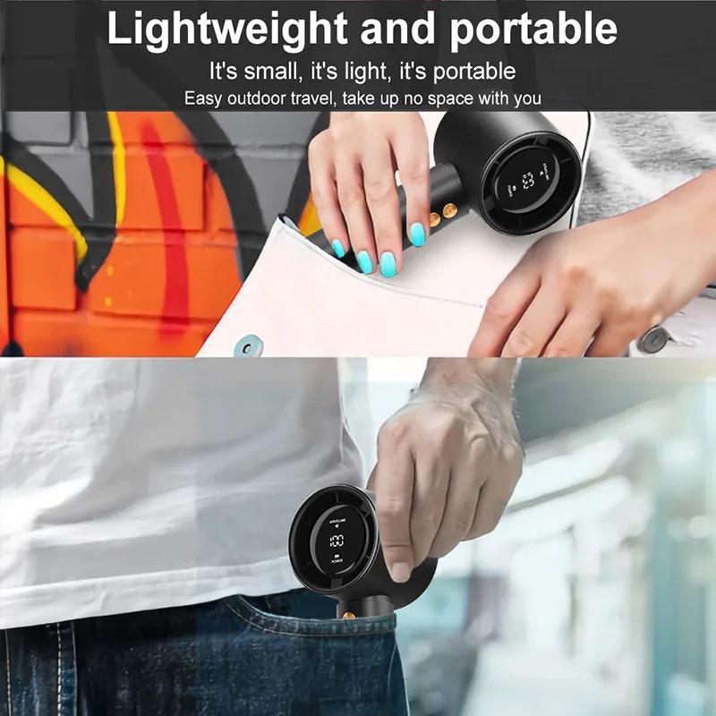 1Count N68 Handheld Fan Portable Turbo Fan Air Cooler 100 Wind Speeds Adjustment High Speed Fan