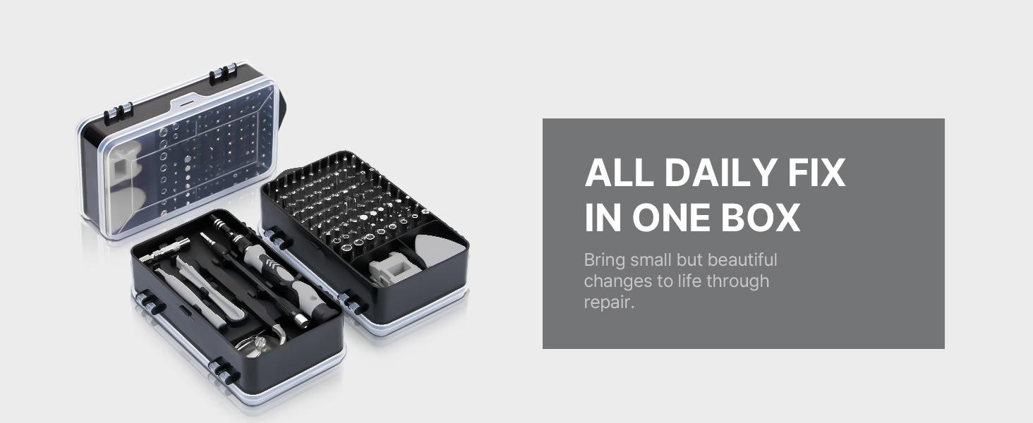 122 in 1 Precision Computer Screwdriver Kit, Laptop Screwdriver Sets with 101 Magnetic Drill Bits, Computer Accessories, Electronics Tool Kit Compatible for Tablet, PC, iPhone, PS4 Repair Replaceable Screwdriver Bits