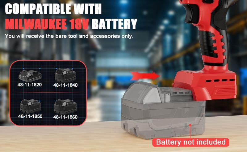 Cordless Electric Pop Rivet Gun Compatible with Milwaukee 18V Battery(NO Battery!!),Rivet Tool with 3 Size (1/8", 5/32", 3/16")Aluminum Rivets,with Kit Nose Piece