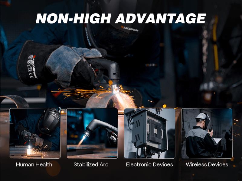 Arccaptain CUT55 Non-HF Plasma Cutter, Blowback Non-HF Pilot Arc Plasma Cutting Machine, Large LED Display IGBT Inverter 110/220V Dual Voltage, 3/5" Clean Cut, Mesh Cutting, Rust Removal, PA PT Adjustable, Black Friday Deals, Xmax Gift for Man and Dad