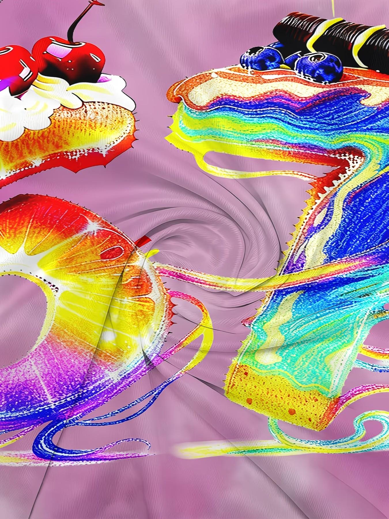 Fun 67 Print Girls' Jumpsuit Swimsuit, Cute Cartoon Print, Ruffle Quick-Dry Kids Swimwear, Fashion Swimsuit, Beach Party