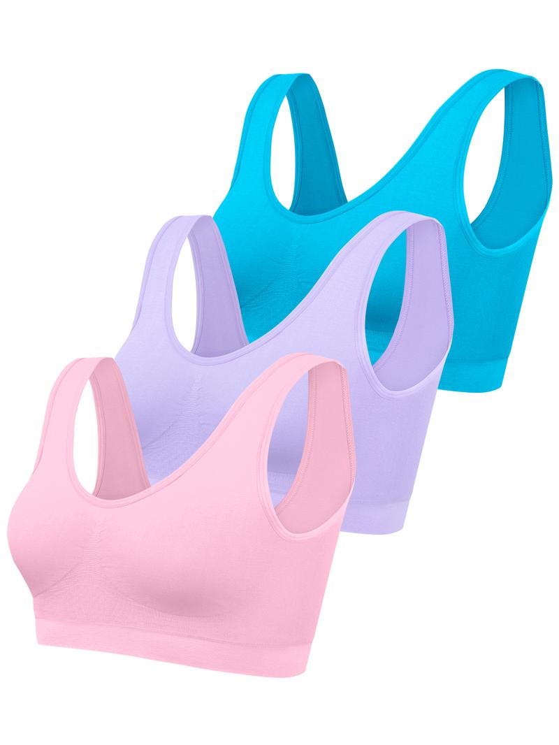 Women's Solid Backless Wireless Push Up Bra, Comfortable Breathable Simple Crop Tank Top for Daily Wear, Women's Bralette Lingerie Top for All Seasons