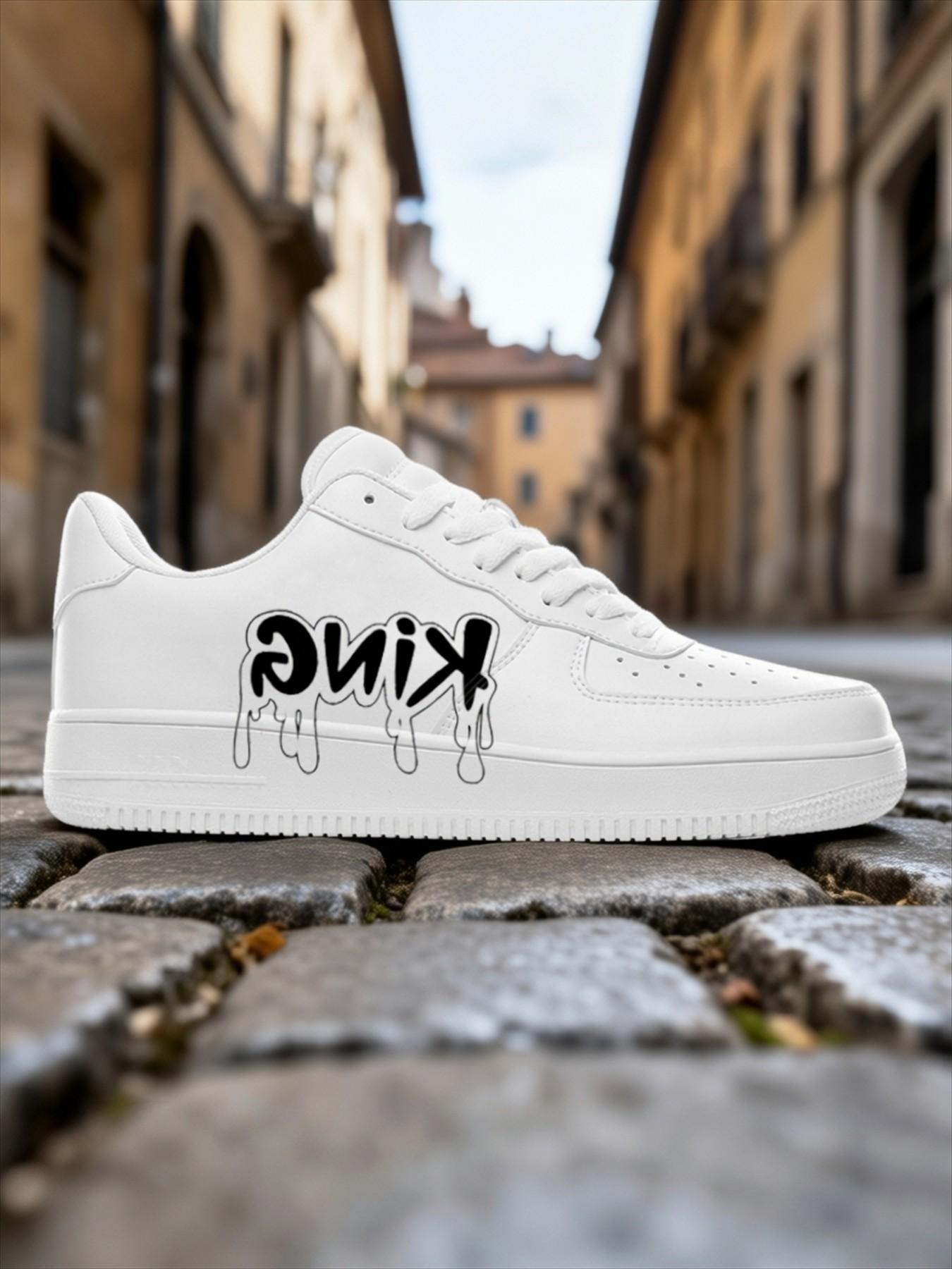 Customizable Retro Style Sneakers, Casual Board Shoes for Men, Unique Design Low Top Athletic Footwear, Comfortable Daily Wear