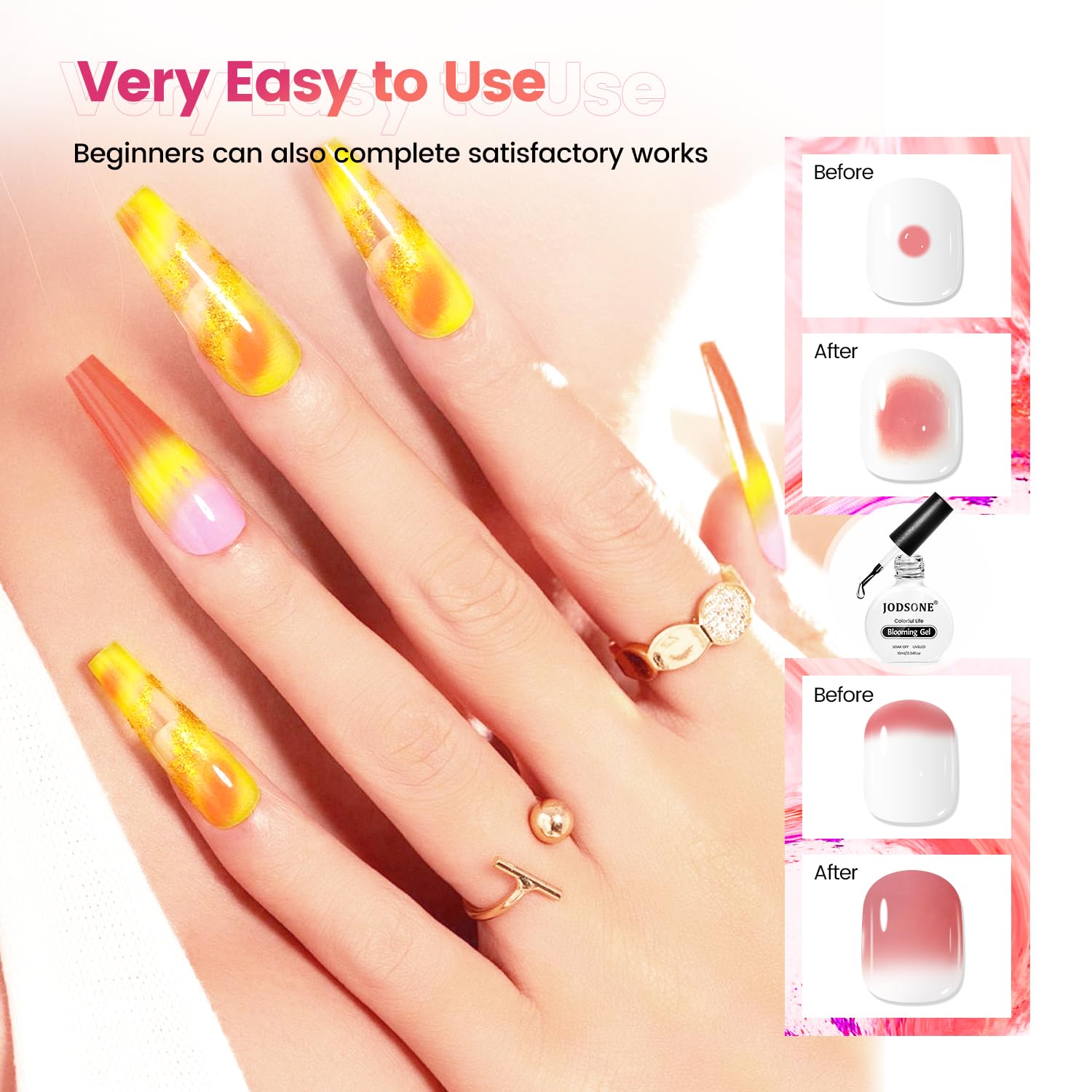 JODSONE 10ML Blooming Gel Nail Polish Clear Marble Nail Nail Art Accessories for Spreading Effects, Floral Print, Watercolor Design for Women JODSONE 10ML Blooming Gel Nail Polish Clear Marble Nail Nail Art Accessories for Spreading Effects, Floral Print, Watercolor Design for Women