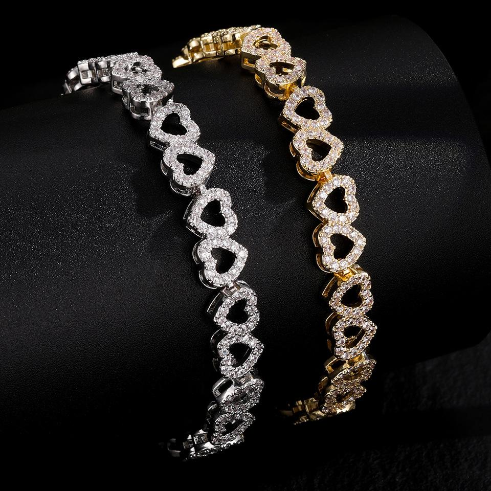 Women's High-Grade Diamond Bracelet Simple Affordable Luxury Fashion Style Women's High-Grade Super Flash Gift Love Adjustable