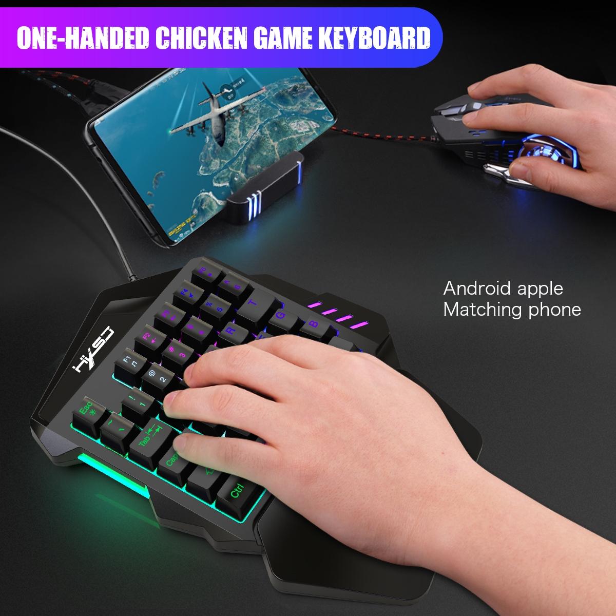 One Handed Gaming Keyboard RGB Backlit 35 Keys Portable Mini Gaming Keypad Ergonomic Game Controller for PC Gamer