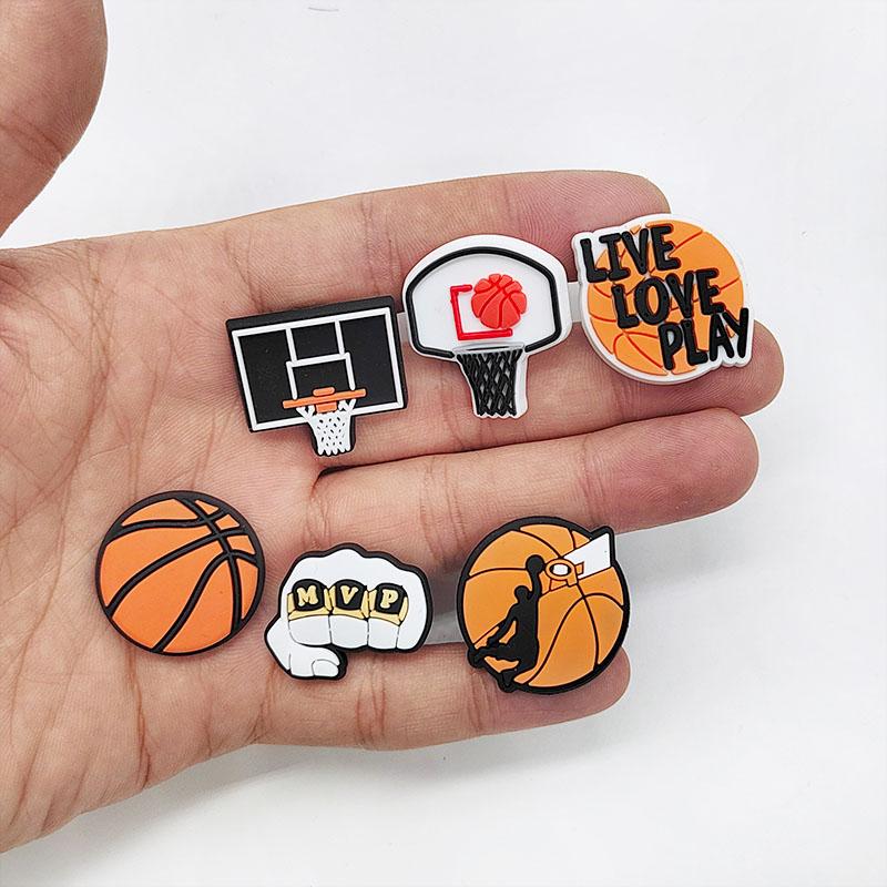 24-Piece Basketball Series PVC Shoe Charms For Bubble Slides Clogs Sandals,PVC Shoe Decorations Accessories Buckle For Christmas Birthday Gifts
