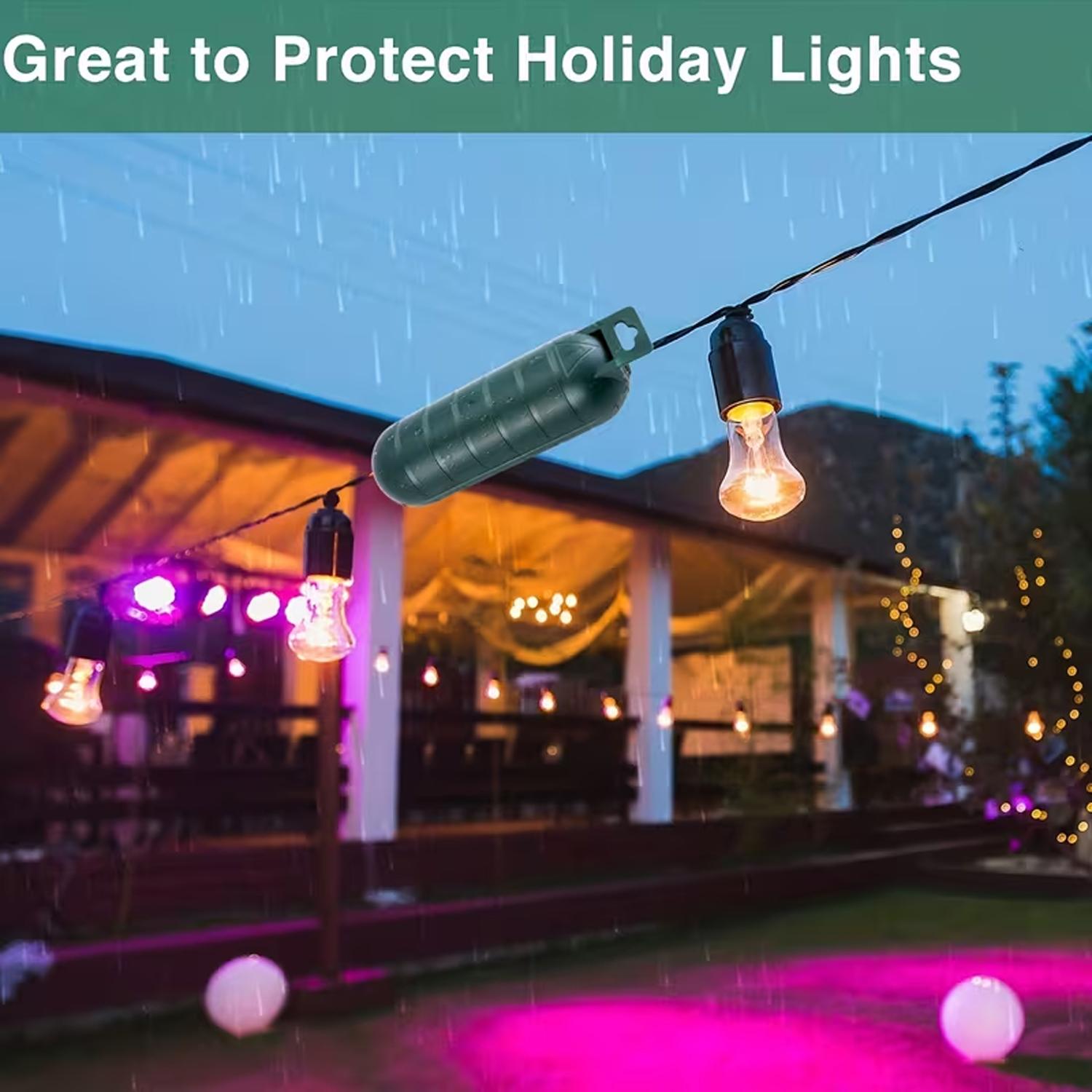 Outdoor Waterproof Switch Cover Socket Junction Box, One in and One Out Outdoor Wire Extension Cord, Durable Weatherproof Design