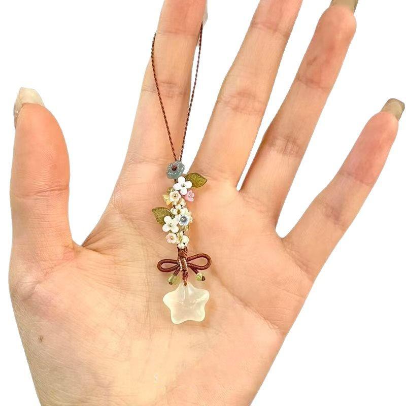 New Chinese Style Ice Transparent Star Flower Pendant XYun Sweet and Cute Mobile Bag Pendant