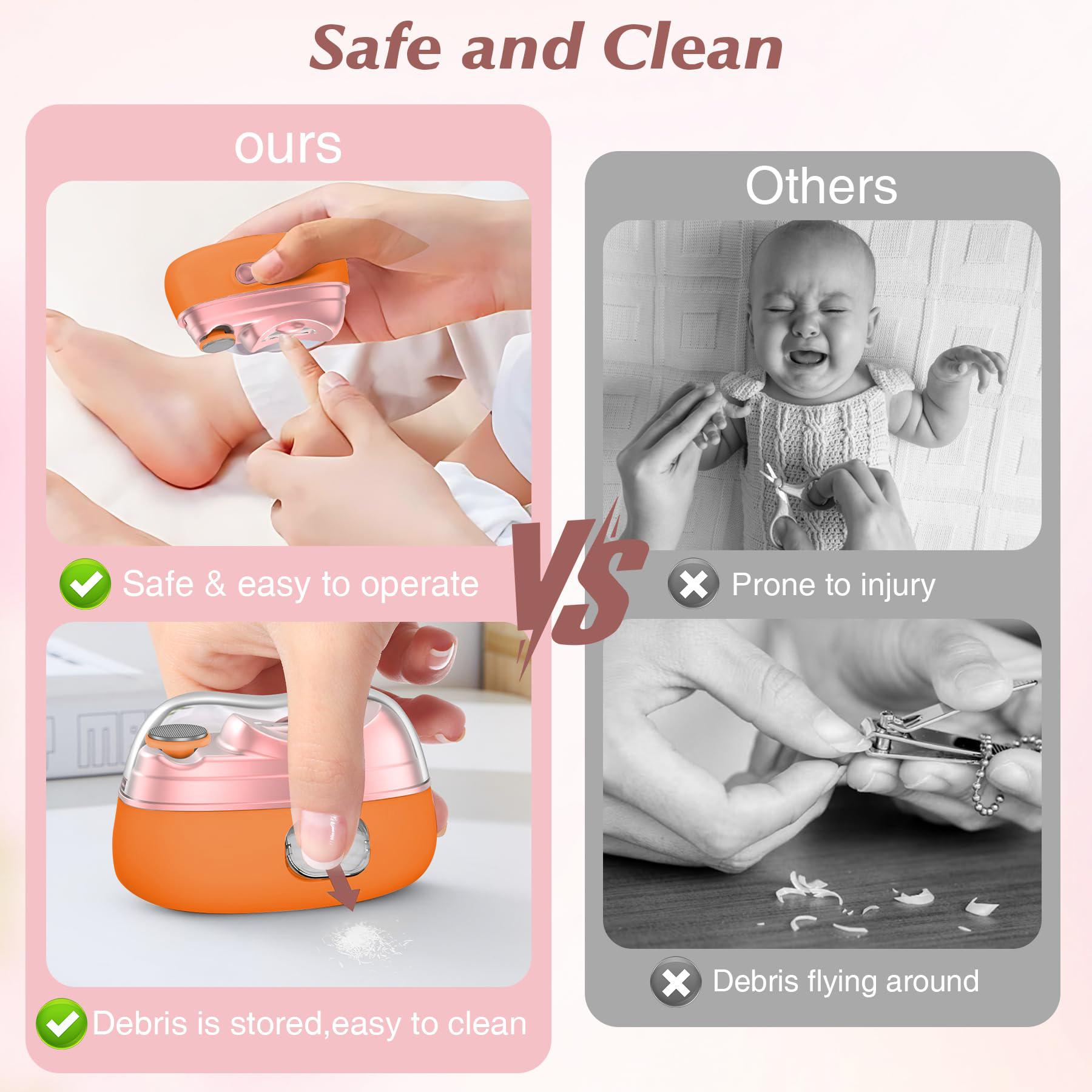 4 in 1 Electric Nail Clipper & Polisher with LED Light, UV Light,2 Speeds, Built-in Storage ,Trim, Shape & Smooth Press-On Nails Perfectly,  Safe for Baby & Seniors, Ideal Gift for Family and Friends