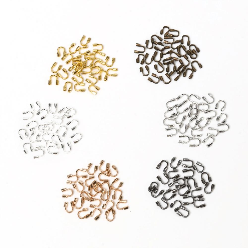 100pcs Wire Protectors Wire Guard Guardian Protectors Loops U Shape Accessories Clasps Connector For Jewelry Making