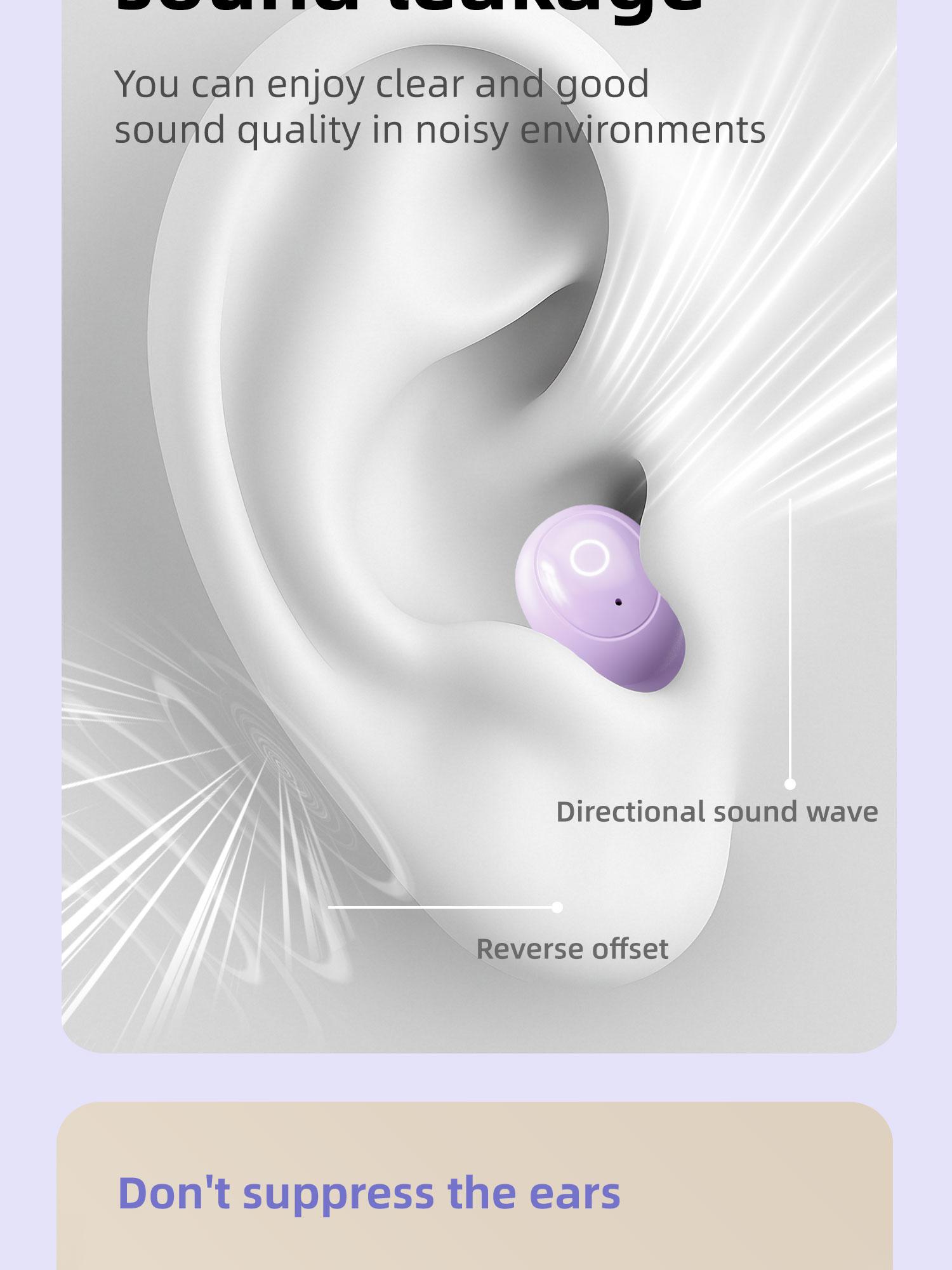 noise cancelling headphones Wireless Bluetooth Earphone, traveling gadgets Wireless Headphones Earphone Bluetooth-compatible 5.0 Headset With Mic,deep sleep noise reduction,Sports Earphones With Battery Display Multifunctional Earbuds Audio Yellow