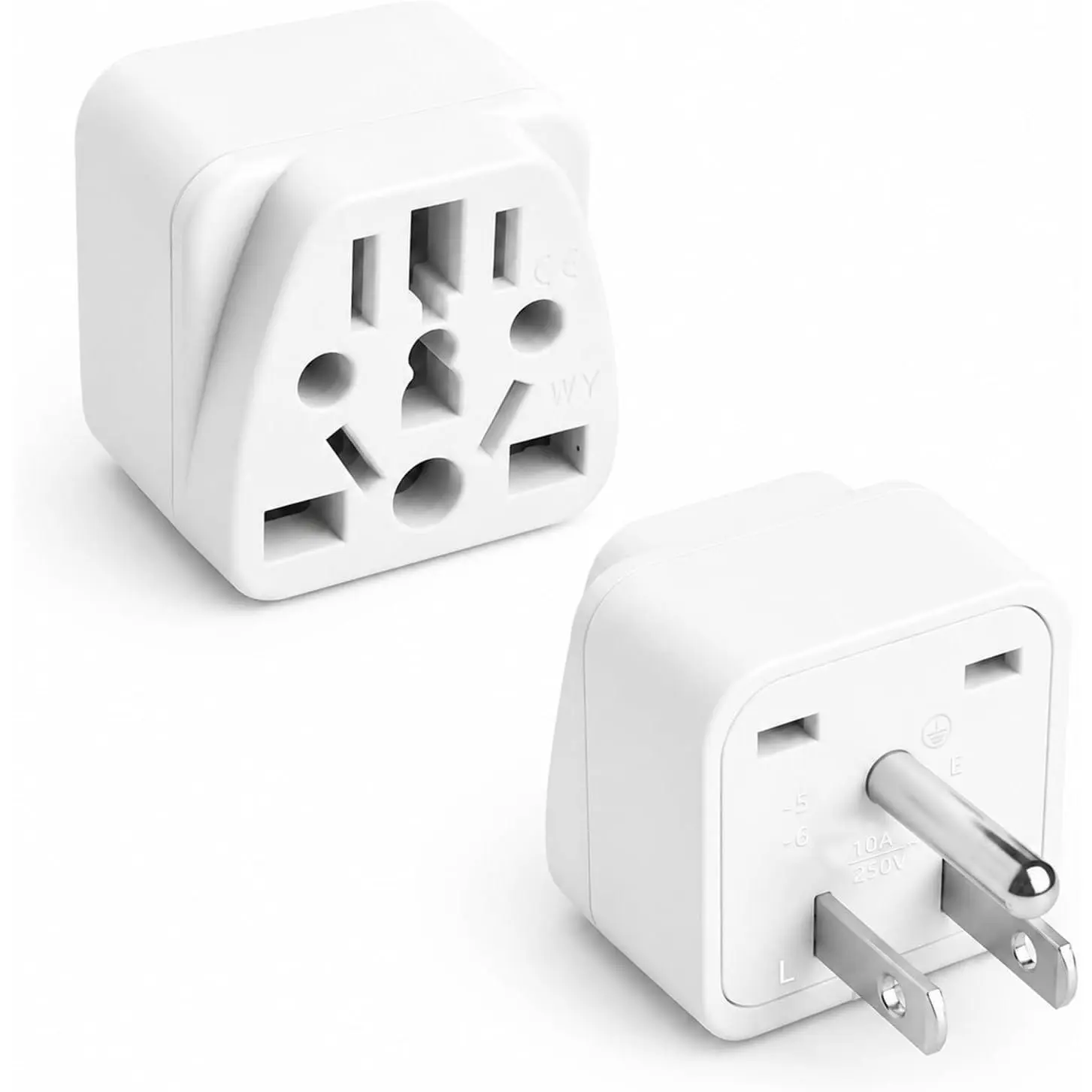 European to  Plug Adapter, 2 Pack UK AU to  Type B Grounded Adapter