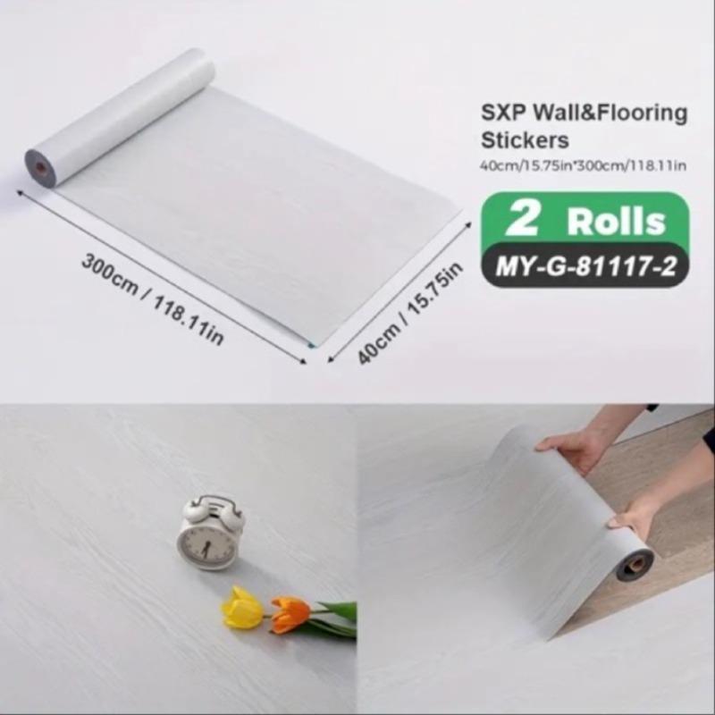 Marble PVC Wall Stickers Floor Tiles, Vintage Wood Grain Foam Roll 118*15.7 Inches Thickened 1.5mm Thicknessd Grain Wall Stickers Waterproof Decals Suitable for Living Room TV Background