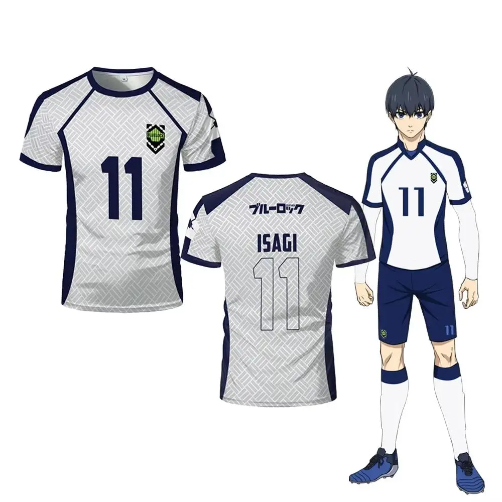 2025 Summer New Men's Blue Lock Anime Soccer Jersey T-shirts Women's fashion Sports Tops Children's Casual Short Sleeve T shirt