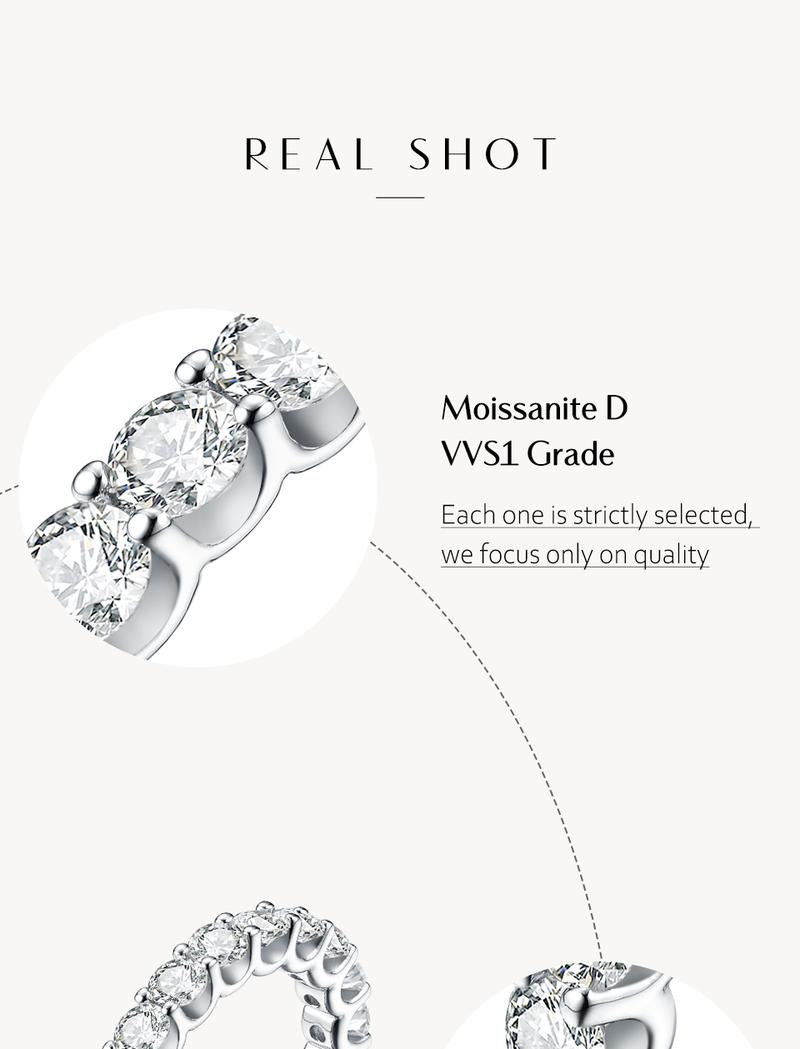 Round Cut 3.5mm Etenity Synthetic Moissanite Ring Band D Color VVS1 Engagement Wedding Bands For Women Birthday Gift R053