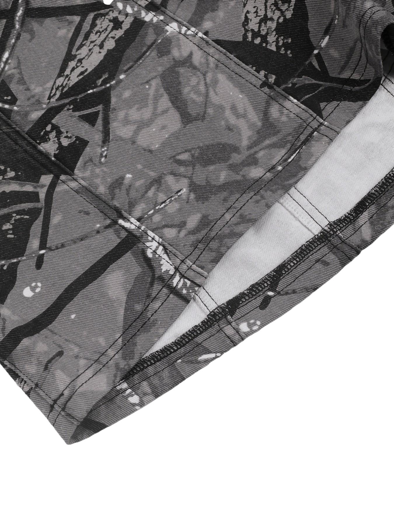 GILIPUR American Retro Tree-Bark Camouflage Cargo Skirt — "It-Girl" Style, Multi-Pocket A-Line Hip-Hugging Mini Skirt — Women's Streetwear | TChic