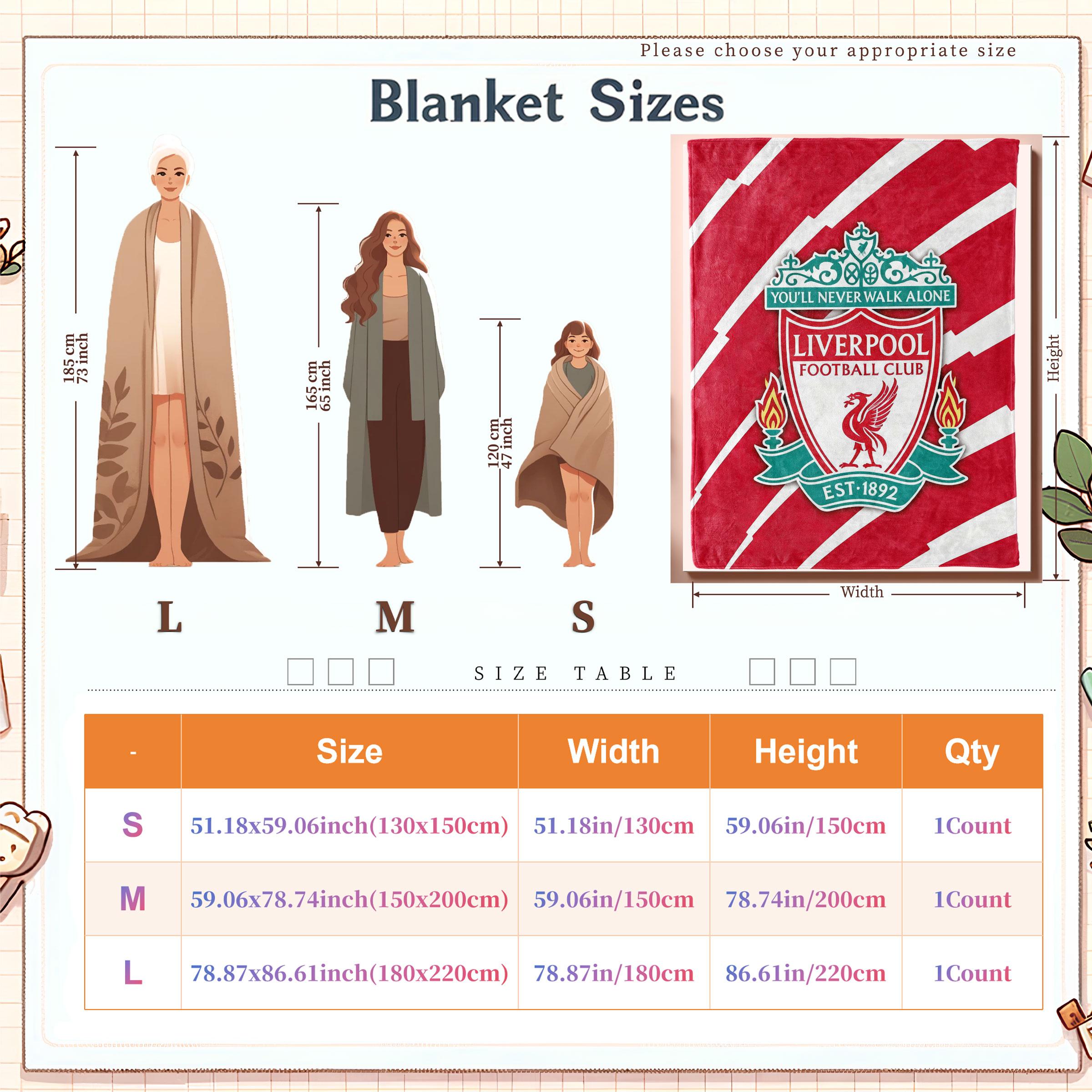 Liverpool Fc Crest Blanket, Super Soft Fleece Design in and, Perfect Gift for Fans and Home Decor