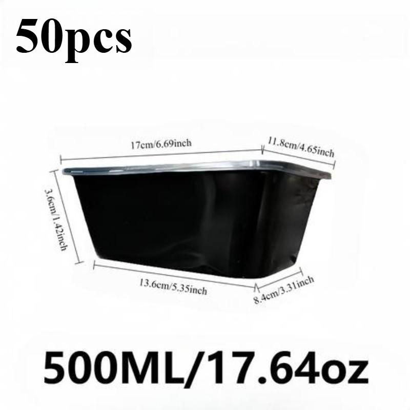 20/50pcs Leak-Proof Meal Prep Storage Box with Lid, 500ML Food-Grade Plastic, Stackable, Ideal for Healthy Outing Crisper