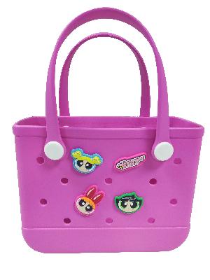 【Easter Gift basket】POWERPUFF GIRLS Easter Egg Hunt Bag with Handle Stylish Tote Bag Easter Gift Basket For Kids Teenagers Outdoor Picnic Party