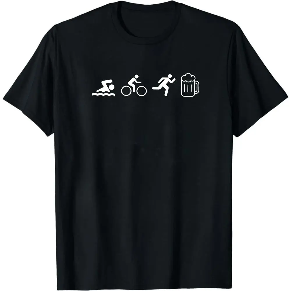 Triathlon Shirt - Swim Bike Run And Beer Tee - Funny Triathlon TShirt - Sports Lover - Beer Lover - Sarcastic Triathlon Tee - Swimming