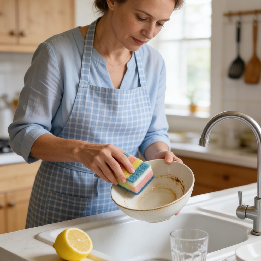 Wave Edge Cleaning Sponge Set, Soft Non-Scratch Kitchen Sponges, Deep Clean Oil Stains, Simple Fresh Design, Daily Household Use