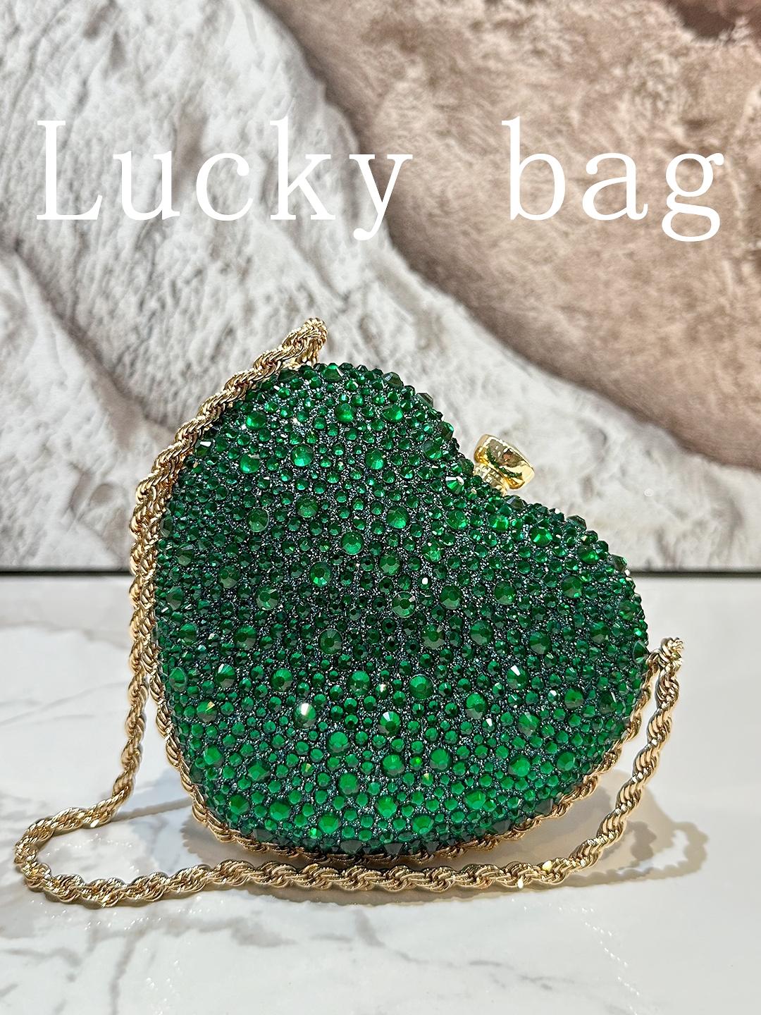 Women's Shiny Heart Evening Bag, Luxury Rhinestone Metal Chain Crossbody, Perfect for Parties, Weddings, Christmas Events