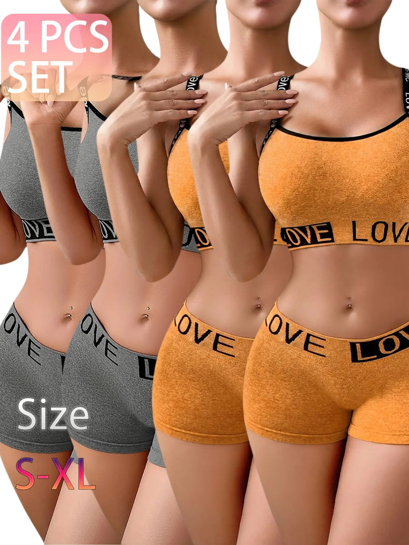 2 gray, 2 yellow