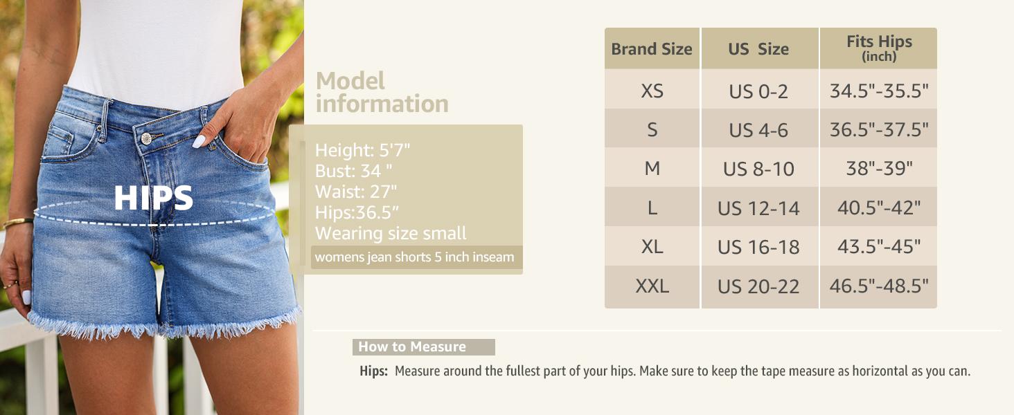 luvamia Jean Shorts for Women Low Waisted Trendy Stretchy Crossover Waist Denim Shorts Raw Hem Casual Summer Pockets nice  jeans Blue Clothes Womenswear Bottom jorts jean shorts