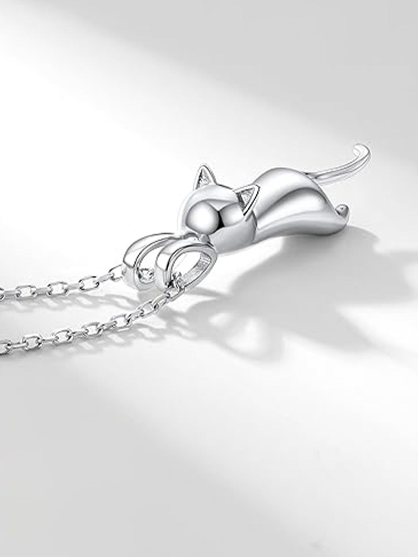 Cat Necklaces for Cat Lovers  Womens  Kitten Pendant Cat Collarbone Necklace