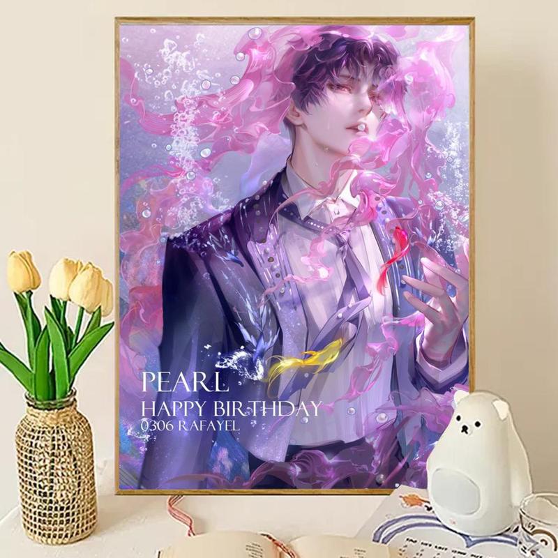 R-Rafayel Love And D-Deepspace Poster Sticky Wall Art Printing Waterproof Modern Aesthetic Home Living Bedroom Decor Trendy Room Decoration Gift Durable High Quality