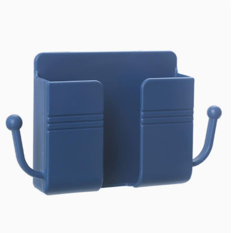 Wall Mounted Phone Charging Storage Box, TV Air Conditioner Remote Control Board Storage, Home Organization Rack, 1pc