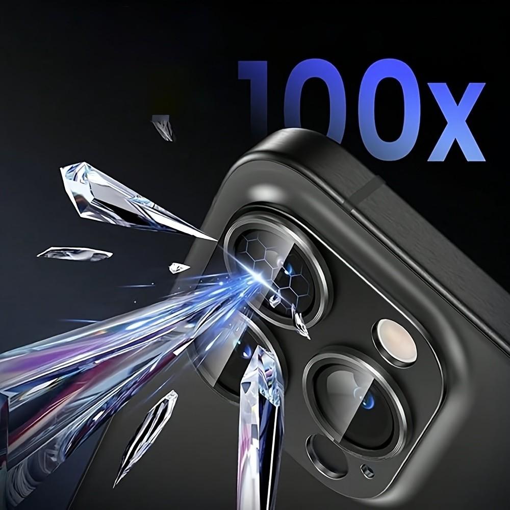 2 Pcs, Robust, Black Integrated Armor Metal Glass, Camera Lens Screen Protector, Suitable for iPhone Full Series 16/16 Plus/16 Pro/16 Pro Max/15/15Pro/15 Plus/15 Pro Max/14/13/12, Mobile Phone Accessories