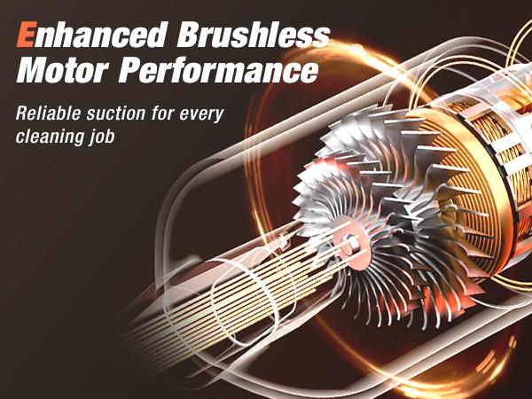 Cordless Vacuum Cleaner, 580W 48KPA, 70 Min Runtime, Touch Screen, High-Power Brush, Self-Standing with Wall Mount for Pet Hair & All Floors