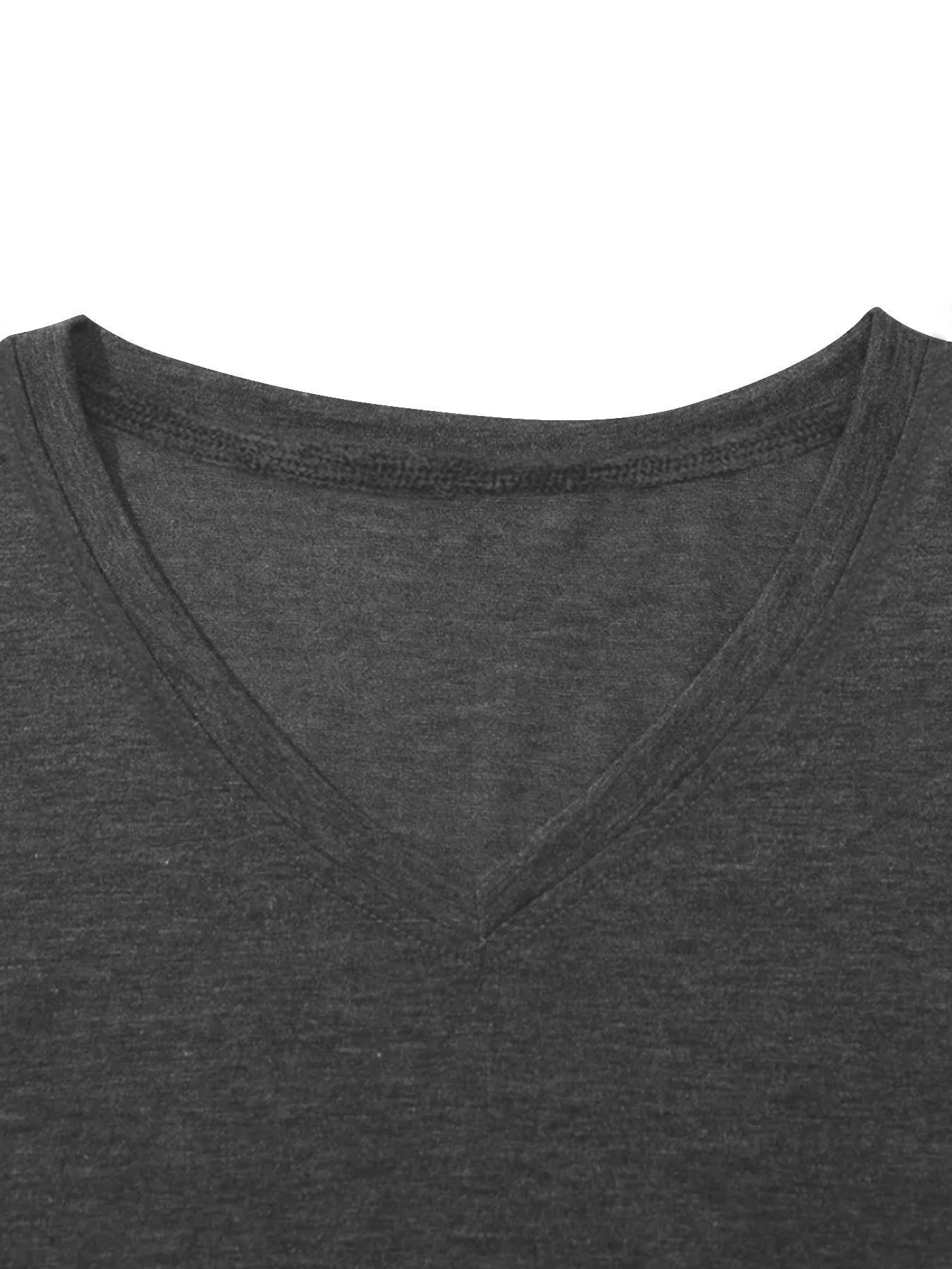 Women's Floral Print V Neck Tee, Casual Elegant Short Sleeve T-shirt for Summer, Ladies Clothes for Daily Wear, Top