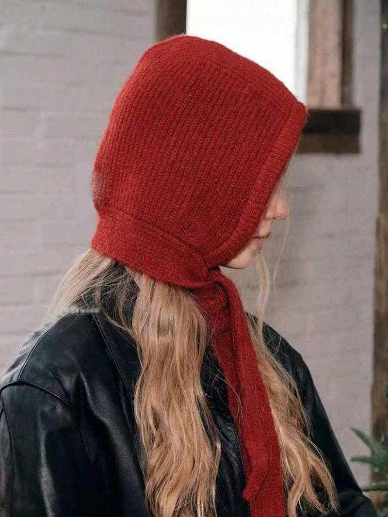 Autumn/Winter Balaclava Knit Hat With Neck Cover, Casual Animal Design Knit Hat, Warm All-Season Wear, Perfect for Daily & Halloween, Balaclava Hats