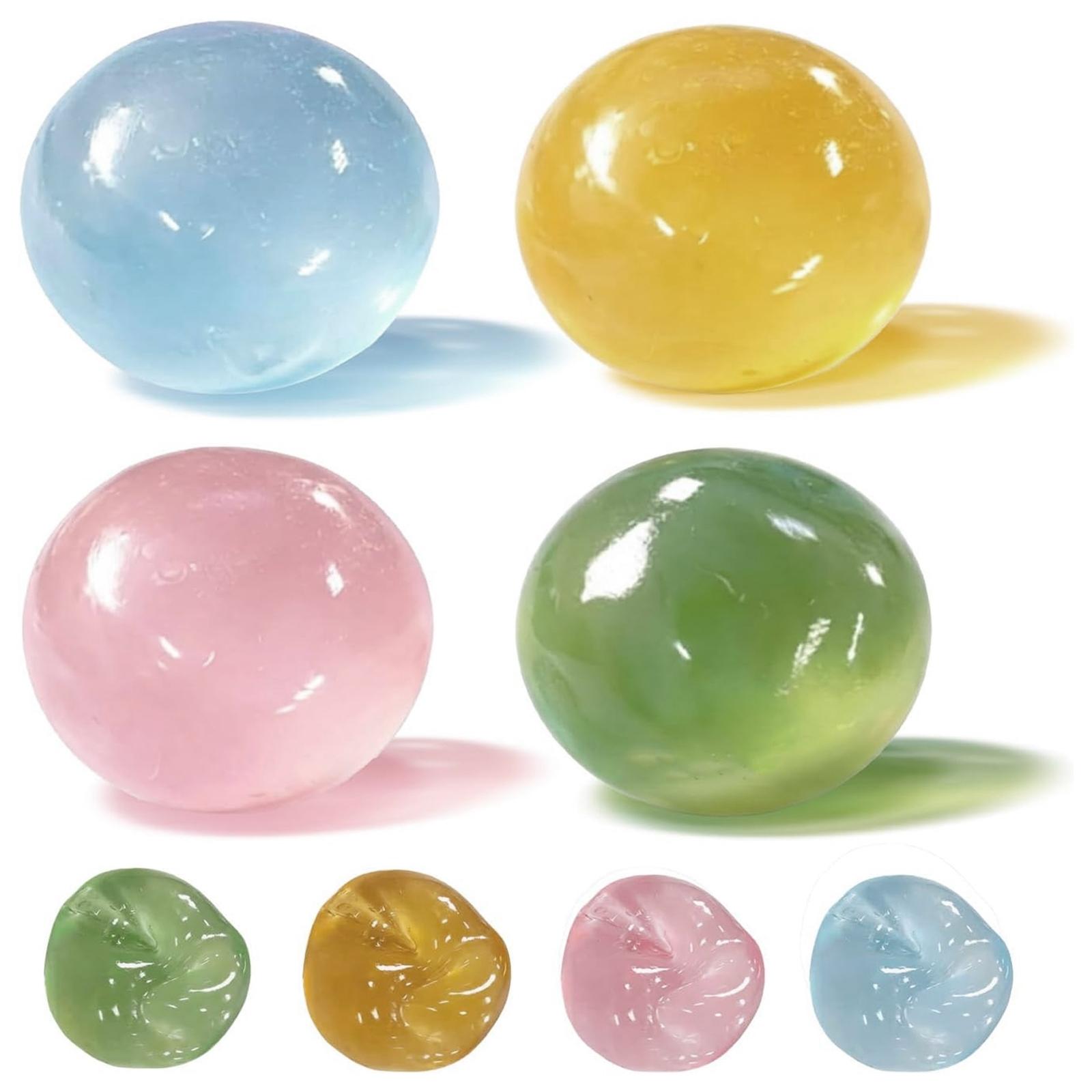 2/4 PCS Coconut Oil Stress Ball Squishy, Slow Rising, Odorless, Non-Sticky, Easy to Clean,  Improving Focus, Or Easing Tension During Study, Work, Or Relaxation, Handmade Malleable Clear Jelly Bubblegum Texture Coconut Oil Squishy Toy
