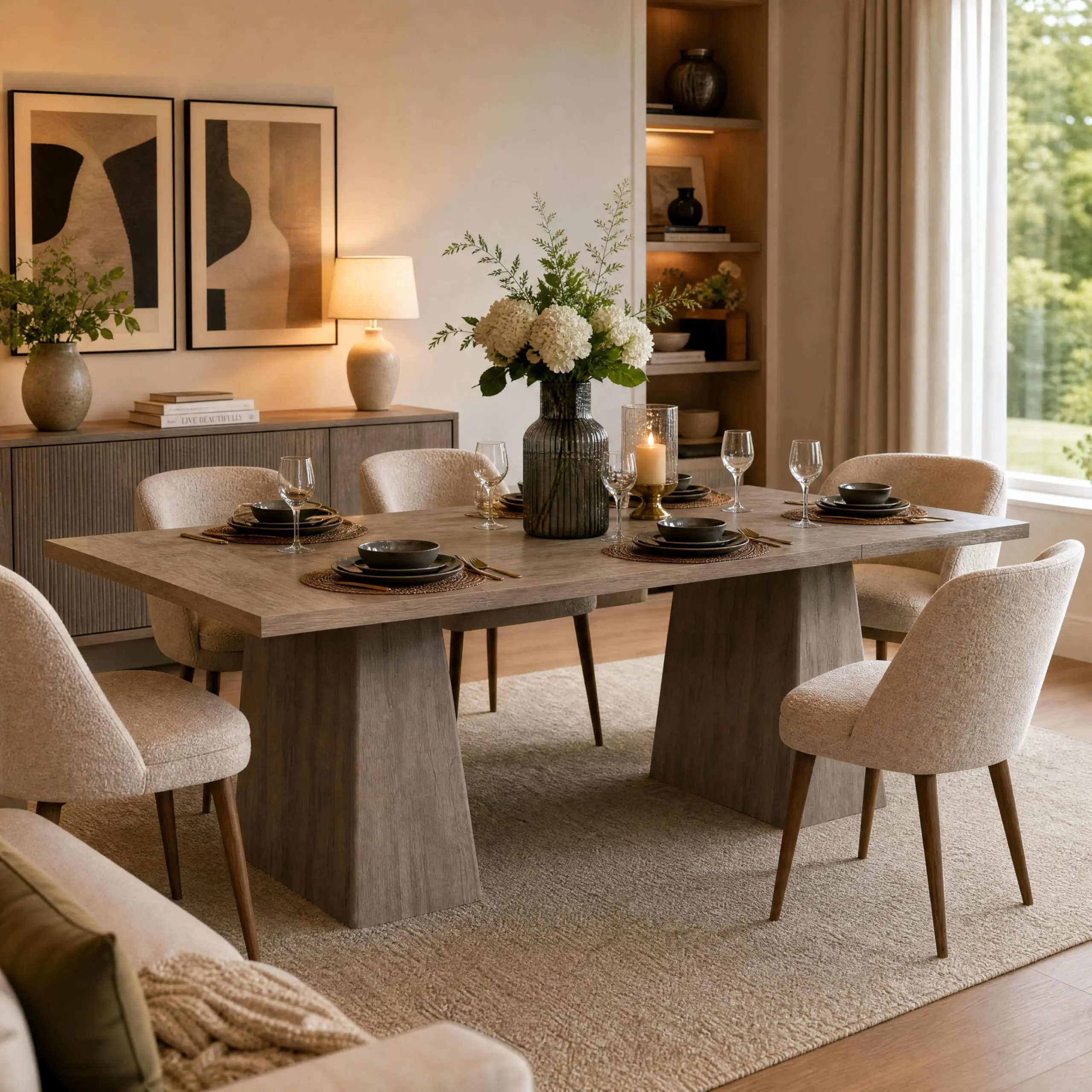 71" Dining Table for 6-8, Large Kitchen Table with Heavy-Duty Legs,Rectangle Wooden Dinner Table with Extra Widened Desktop, Multi-Purpose Farmhoues Table for Living Room, Dining room, Kitchen