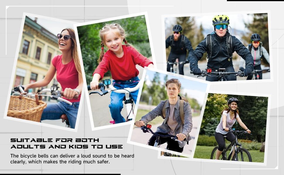 Bike Bell 4 Pack Aluminum Lightweight Mountain Road Bicycle Bell Transparent Loud Clear with Screwdriver for Adult Cyclists Bicycle Horn