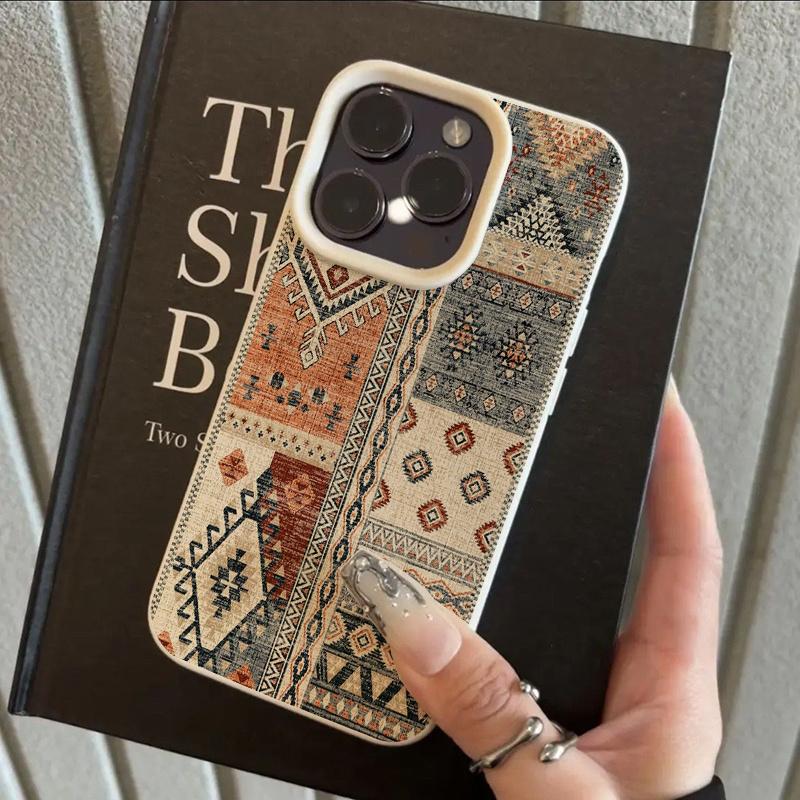 Vintage Plaid Pattern Durable Shockproof Protective Case for iPhone 16/17 Pro Max 14 16 Plus 15 13 Pro 12 11, High Aesthetic Protection Cover Accessories