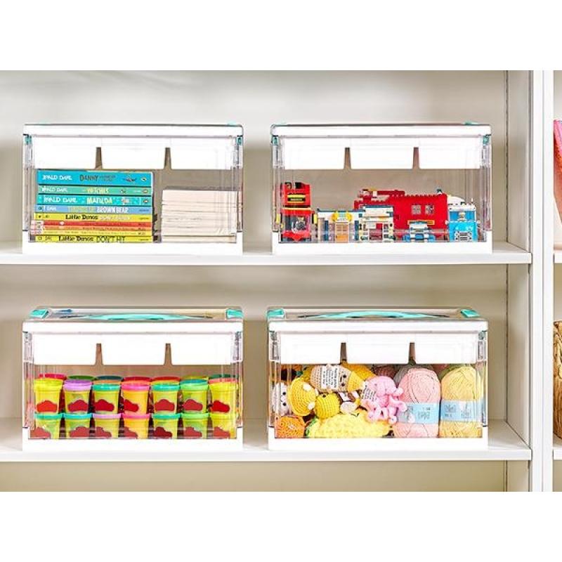 1pc Clear Craft Storage Bin with Removable Trays and Adjustable Dividers, Ideal Containers for Art Supply Coloring Books, Sensory Toys, Craft Supplies, Medicine, Playdough, Transparent Dust Proof, Mid Year Sale Restock,